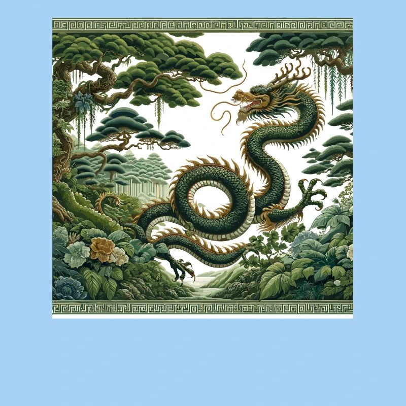 Chinese Dragon Art Mystical Forest Spirits