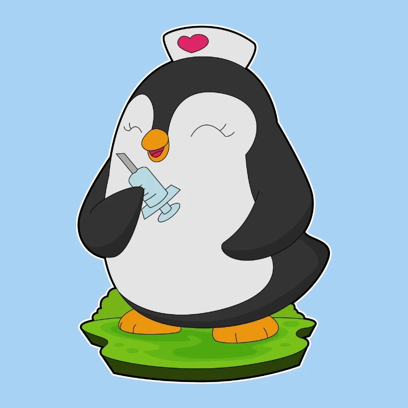 Pinguin Krankenschwester Spritze