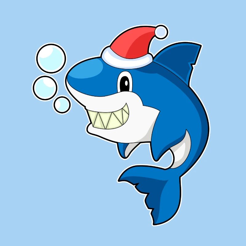 Shark Christmas Santa Hat