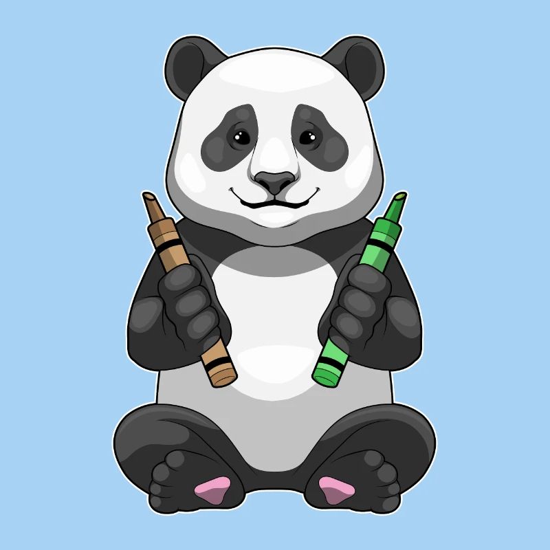 Panda Schüler Buntstifte Schule