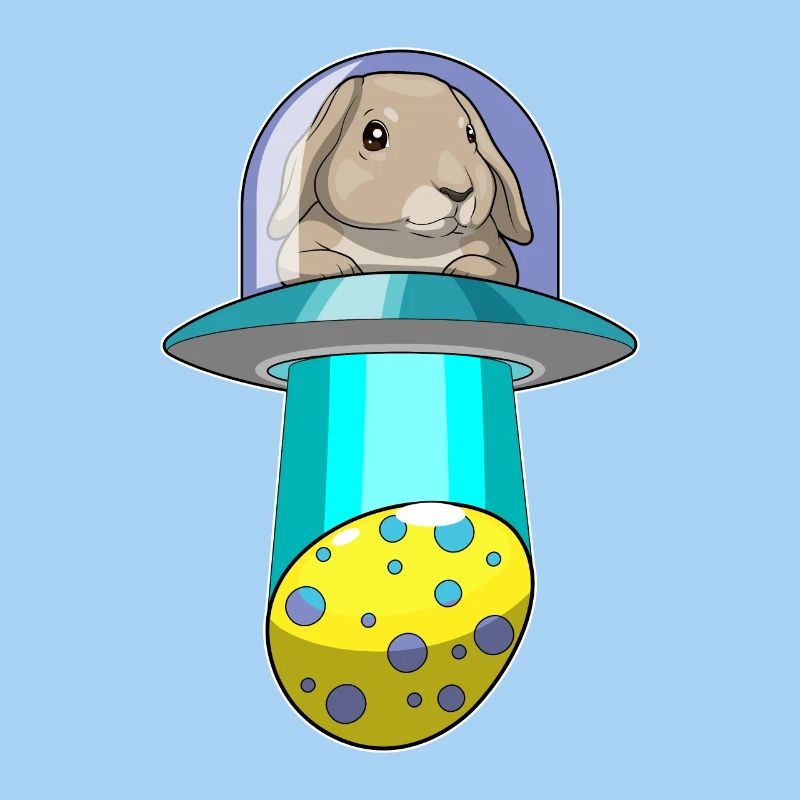 Bunny Easter Easter Egg Spaceship