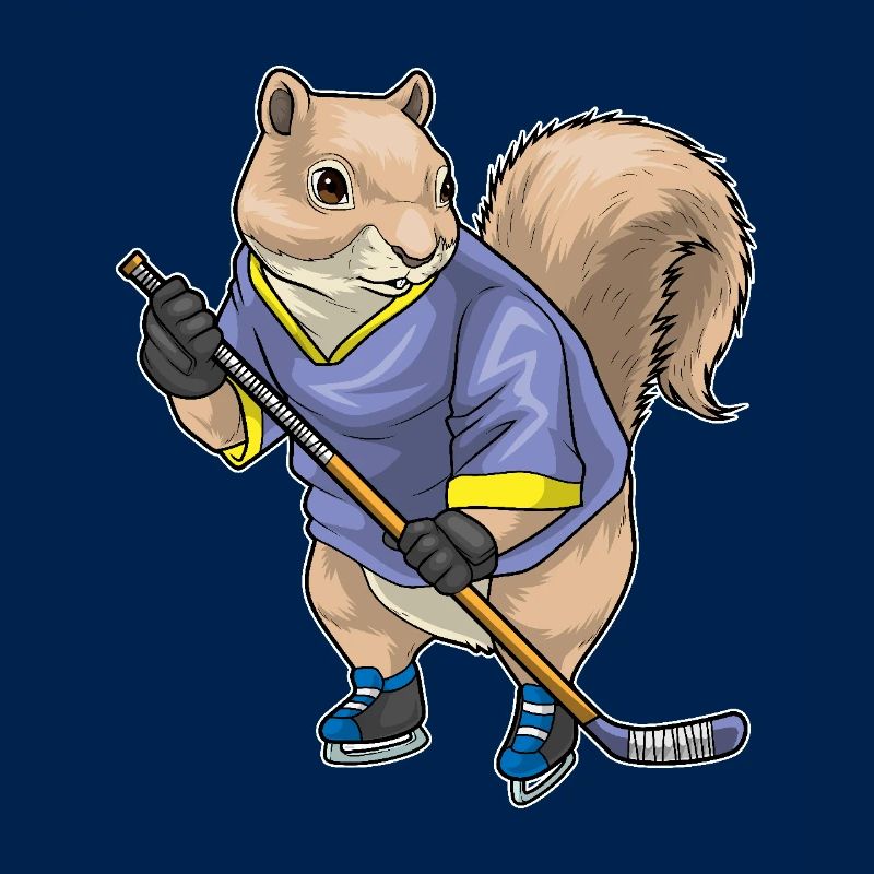 Eichhörnchen Eishockey Eishockeyschläger