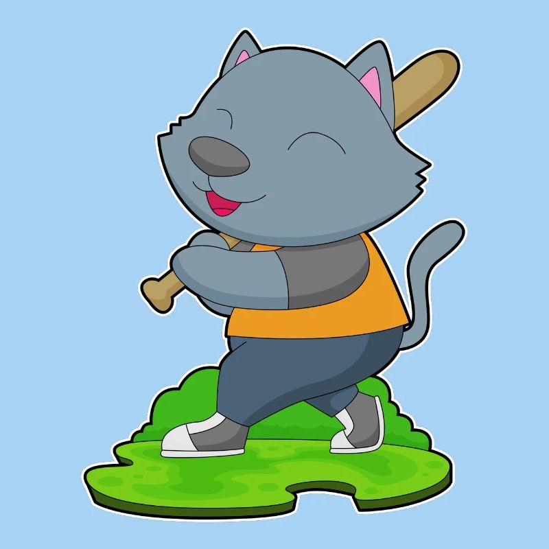 Cat Baseball Batte de baseball