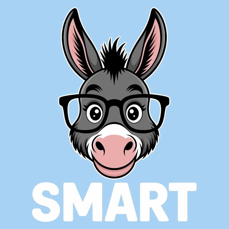 Smart Donkey Funny Witty Clever Intelligence Cute