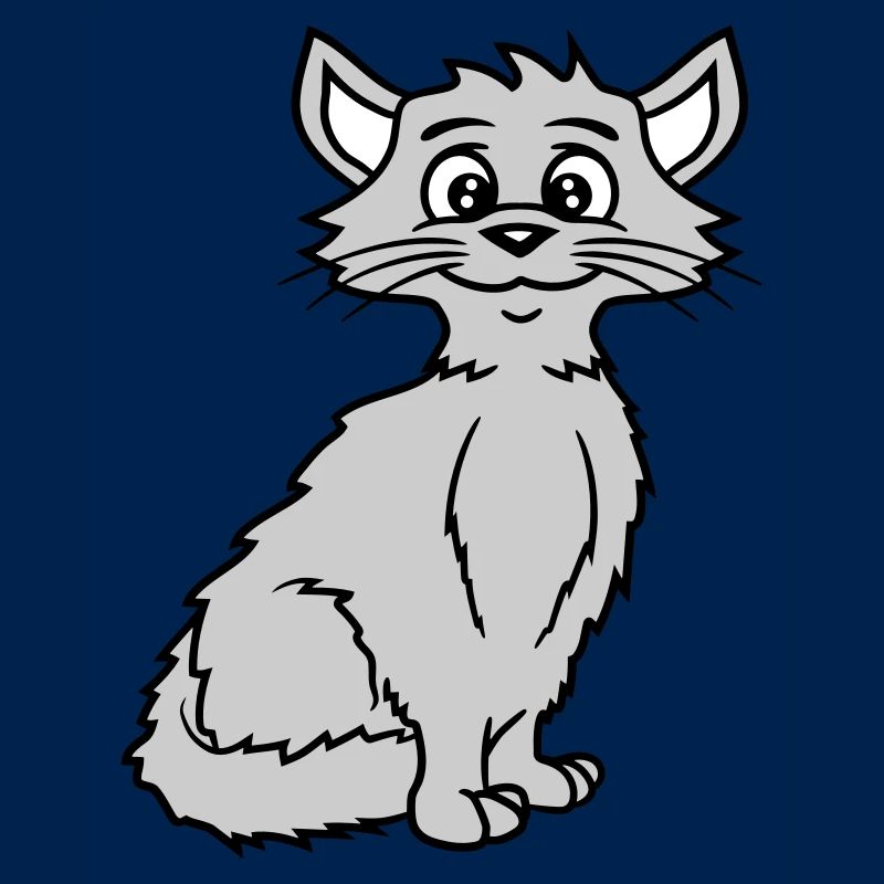 Hübsche Katze Guckt Glücklich Fröhlich Lächelnd