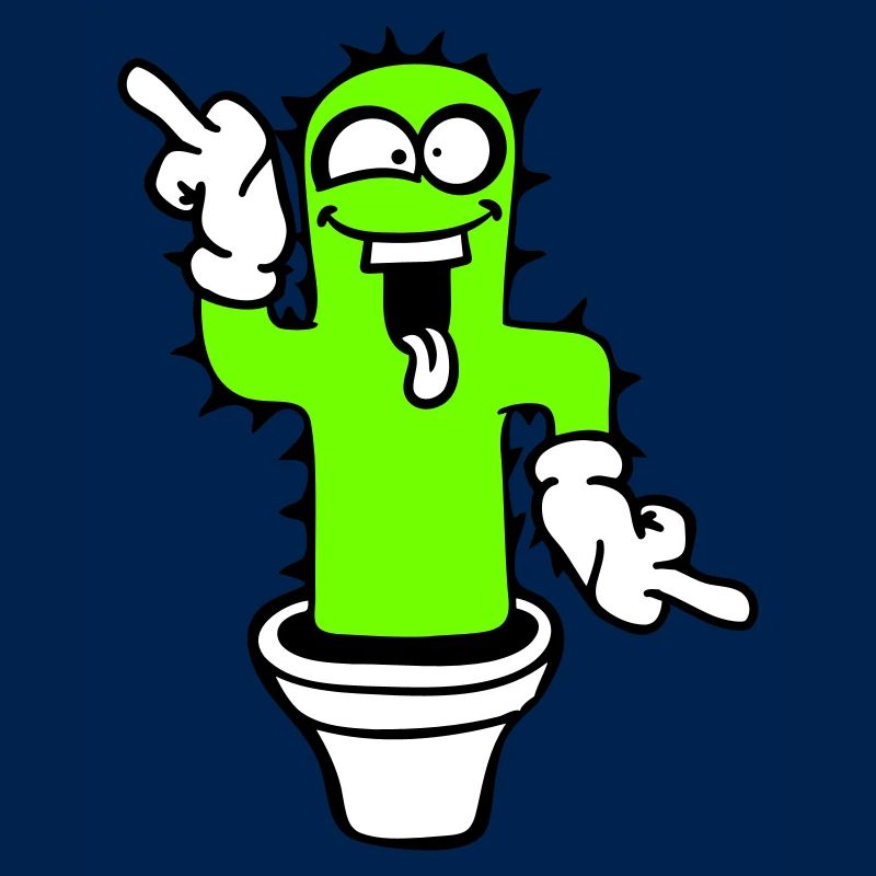 Cactus Cacti Face Prickly Funny Grimace
