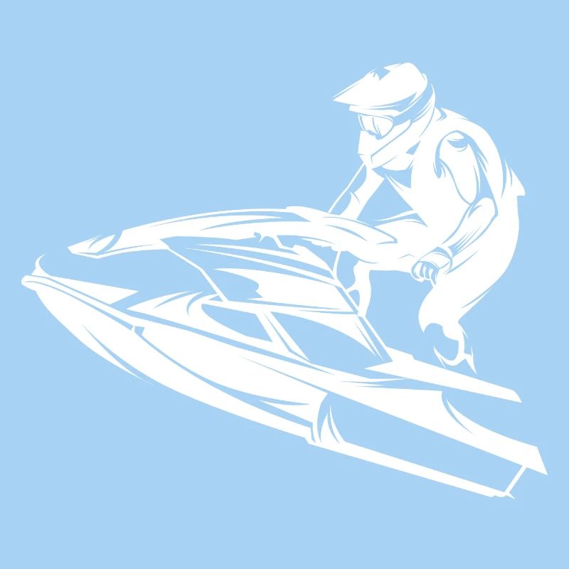 Jet ski rapide en silhouette