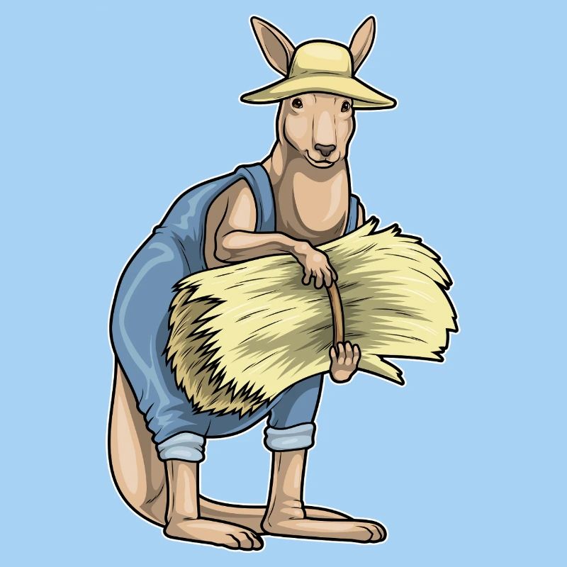 Kangaroo Farmer Straw