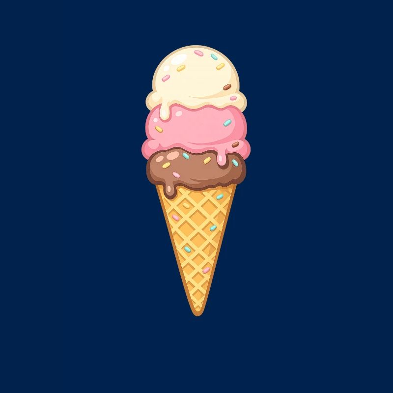 Dreischicht Eiscreme im Cone
