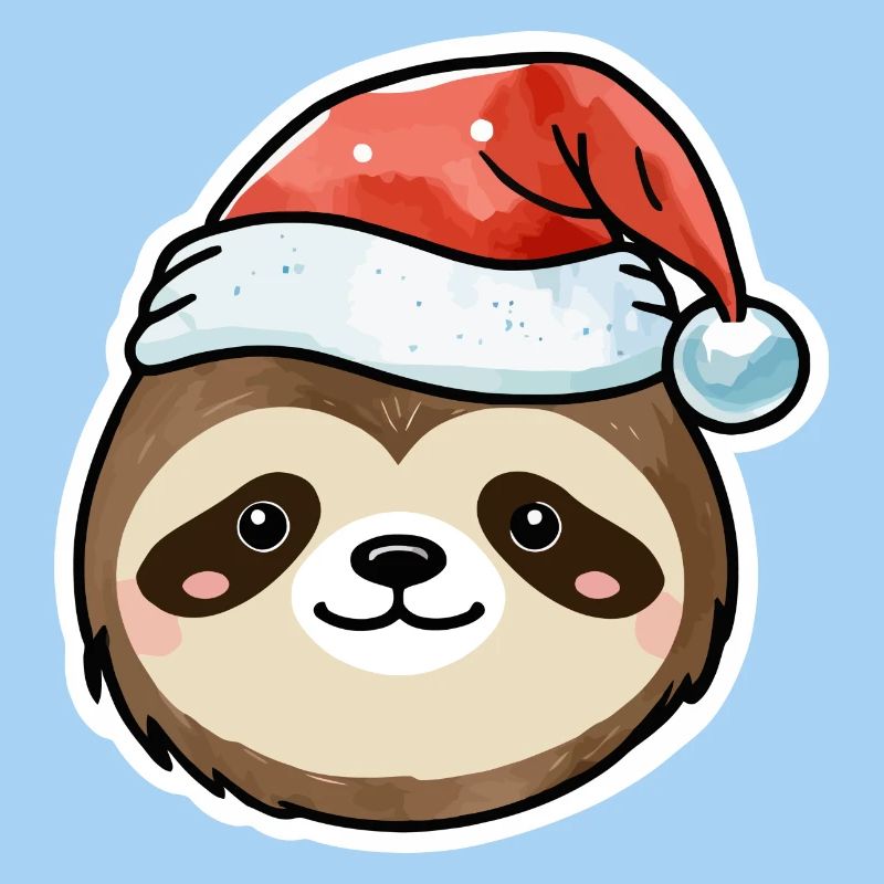 Sloth Christmas Drawing