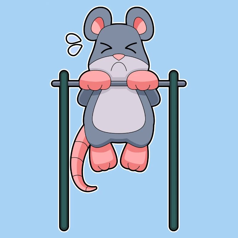 Mouse Bodybuilder Pull-Up Fitness