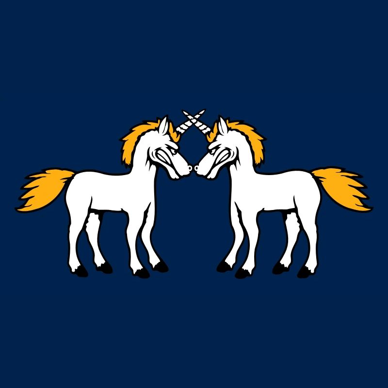 2 Einhörner Kampf Böse Wütend Angriff Duell Team