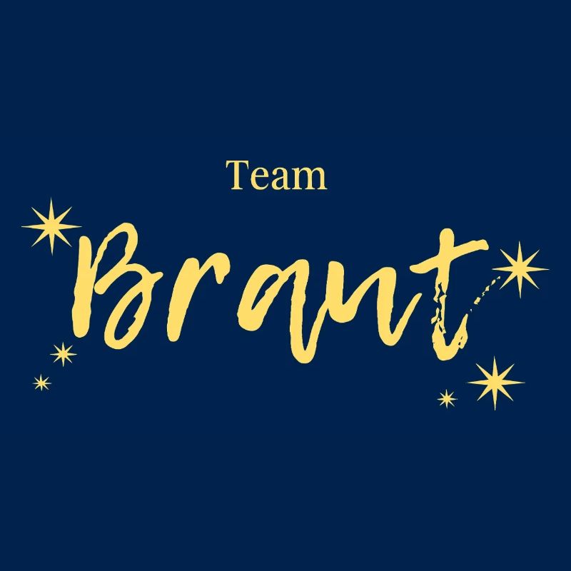 Team Brant Gold Script Stars