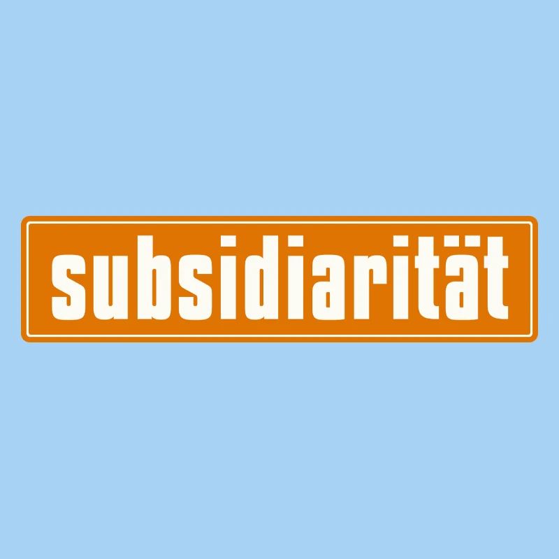 Subsidarity Schriftzug auf Background