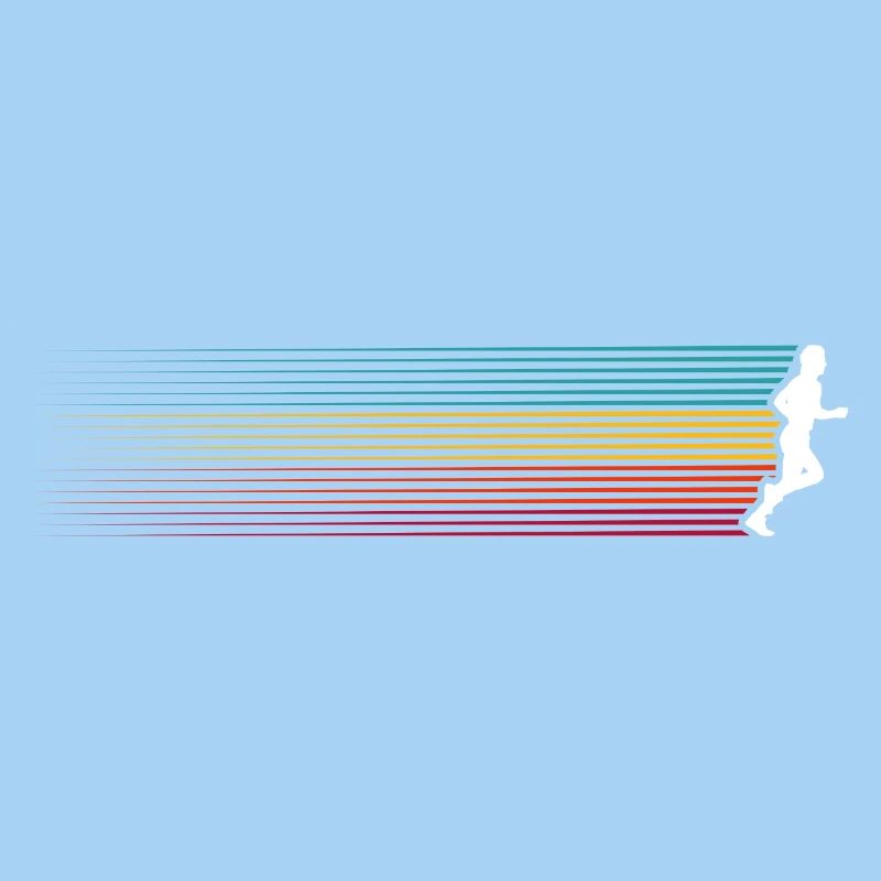 Rainbow Stripes Run Silhouette