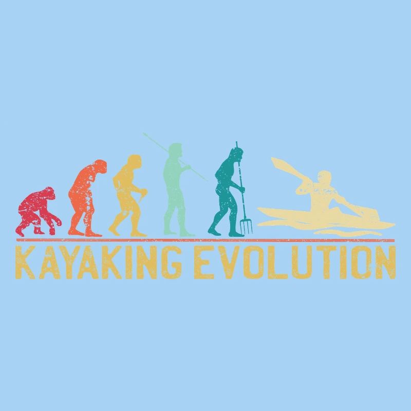 Kayaking Evolution Illustration