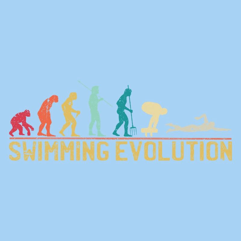Swimming Evolution Progress Illustration