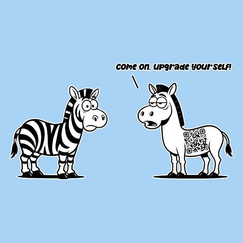Lustiges Zebra mit QR-Code-Upgrade