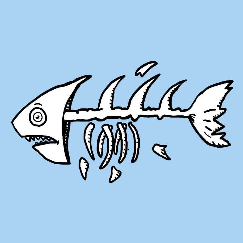 Skelettfisch im Kontrast