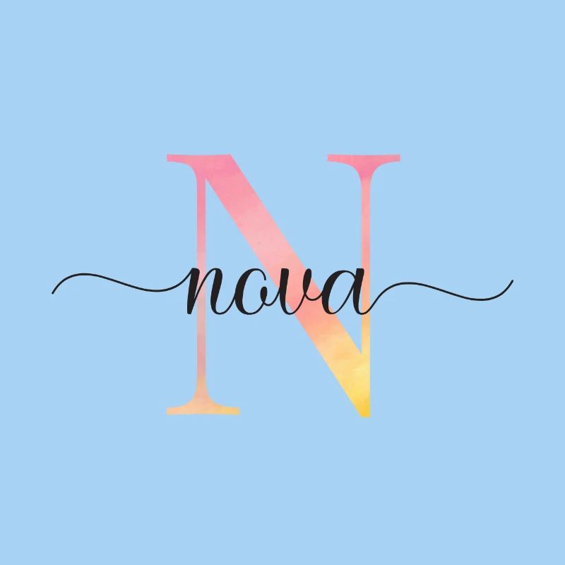 N | Monogramm | Name | Nova |Watercolor