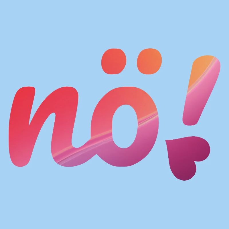 Non, dégradé néon rose & violet avec le slogan Non.