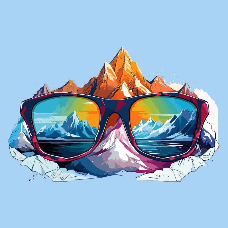 Bergpanorama in Sonnenbrille