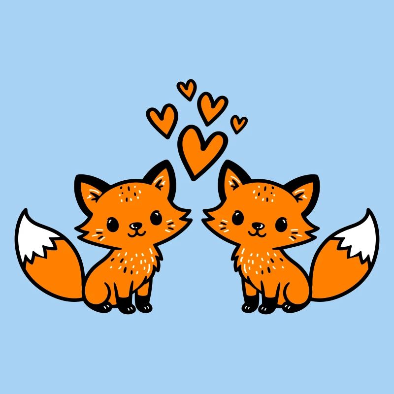 Fuchs Paar Herzen Liebe
