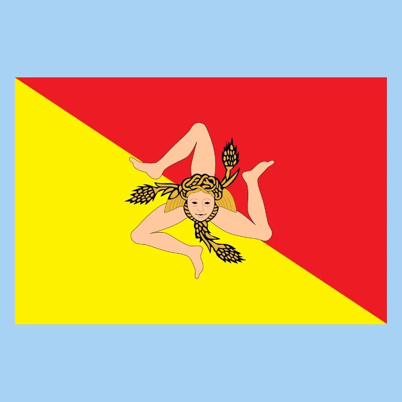 drapeau d’autocollant de l’autocollant de sicile drapeau Sicile