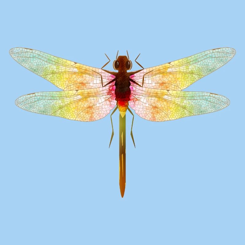 Libellule irisée – motif insecte en filigrane