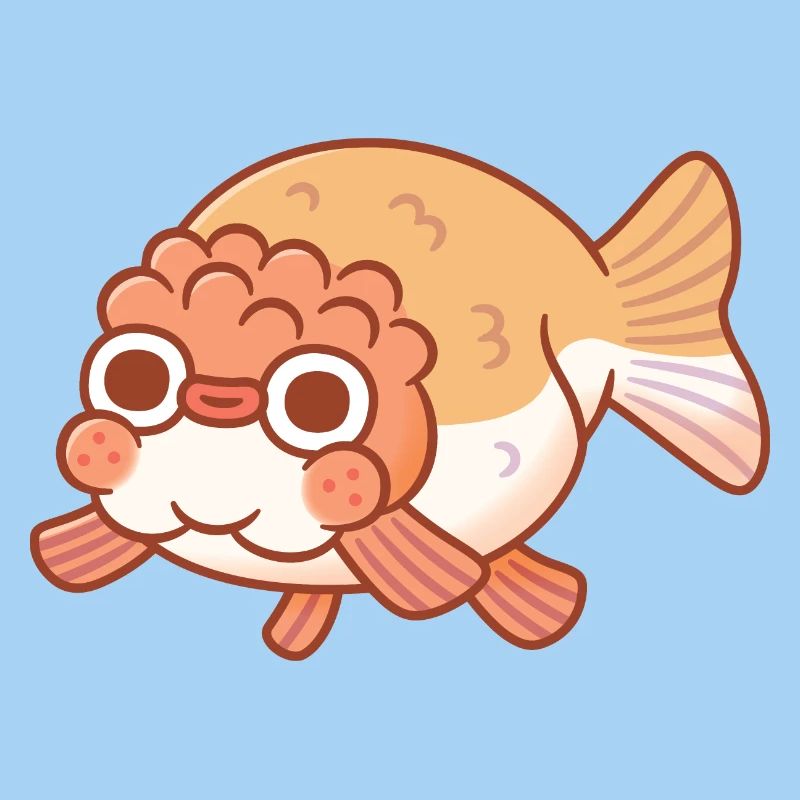 Cute Derpy Ranchu Goldfish Doodle
