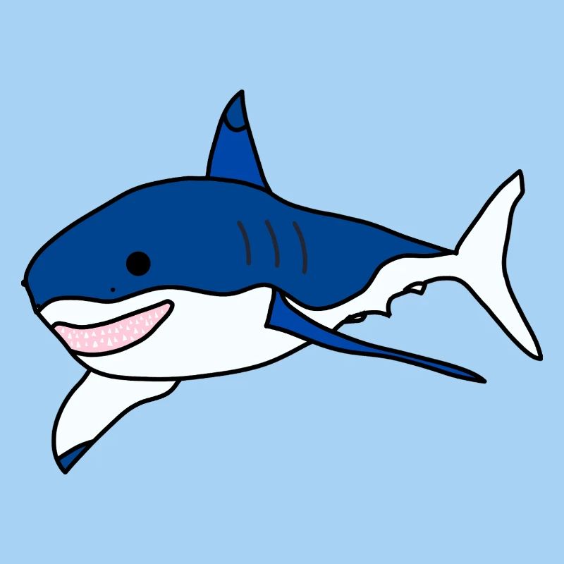 Grand requin blanc cartoon