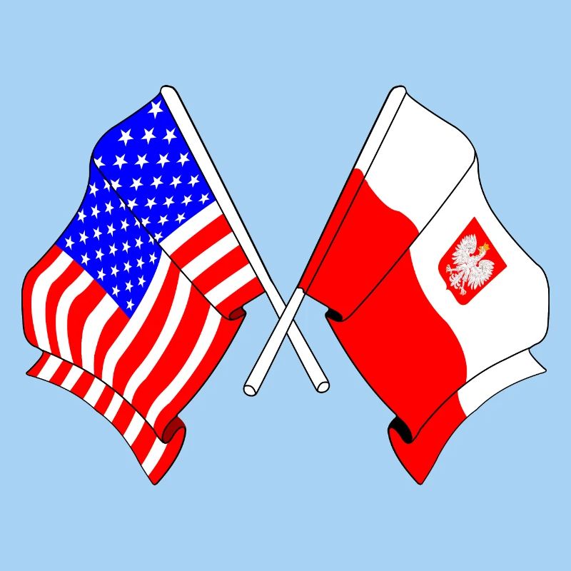 Drapeau des États-Unis et drapeau de la Pologne