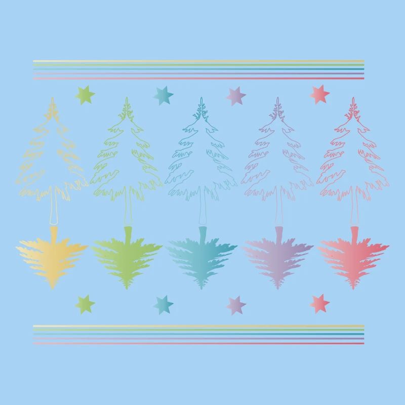 Christbaum, Tannenbaum oder Weihnachtsbaum Umrisse