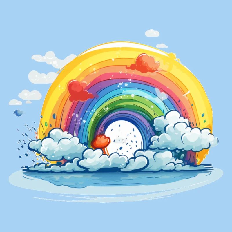 Rainbow with clouds