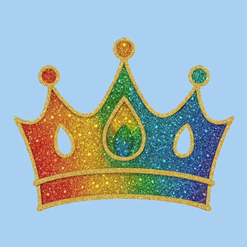 Glamorous rainbow crown with glitter effect