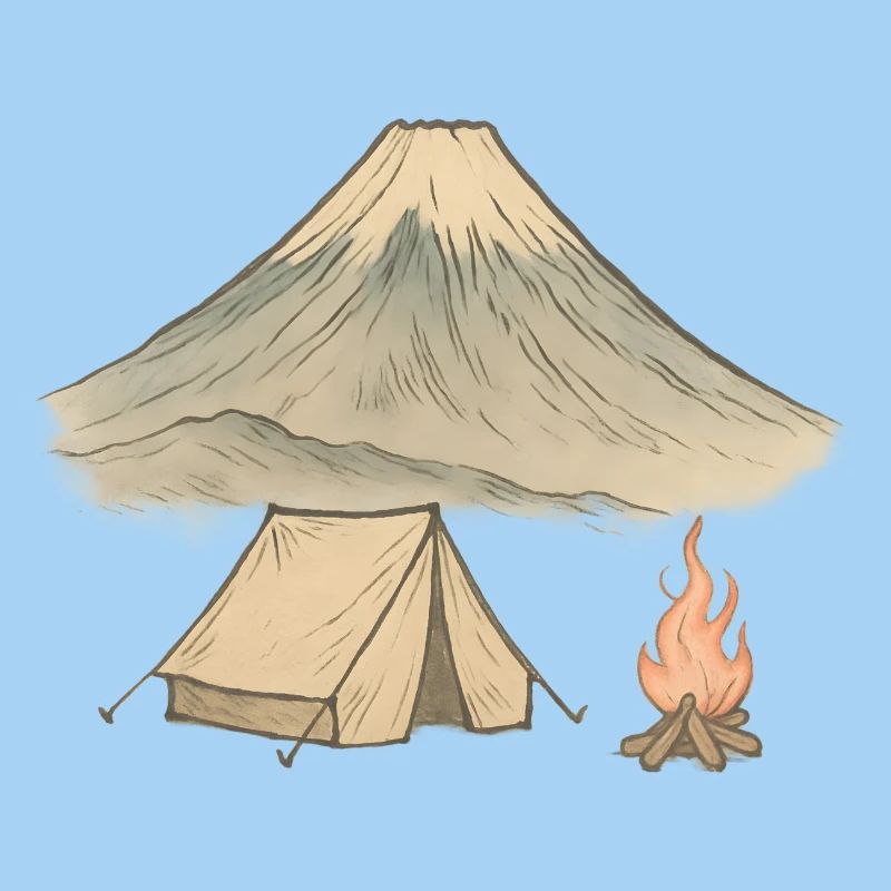 Aquarell Vulkancamping