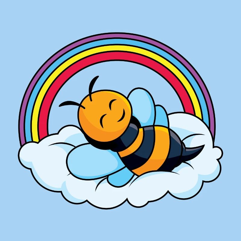 Sleeping bee on cloud