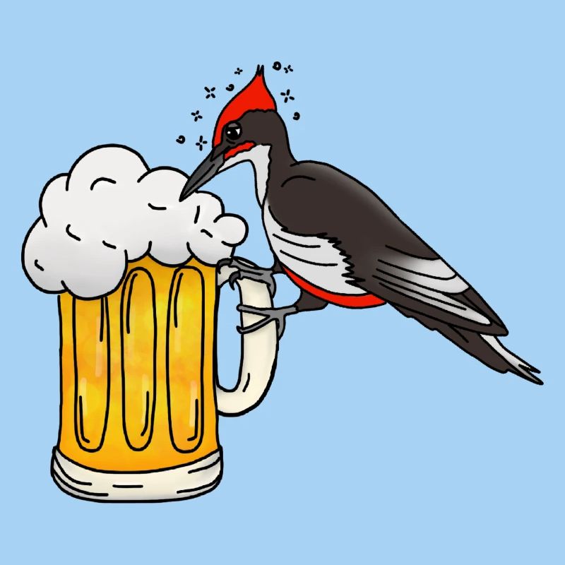 Specht mit Bierkrug 