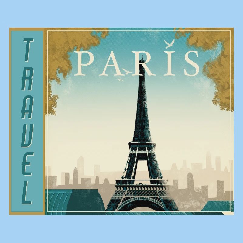 Affiche rétro de voyage de voyage à Paris