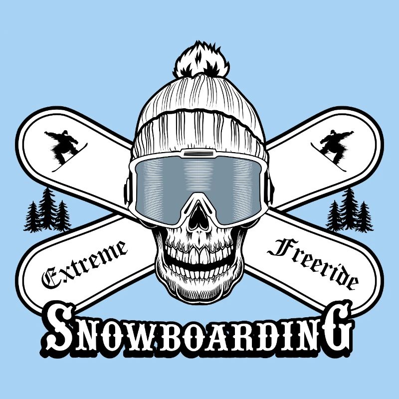 Graphique de crâne de snowboard