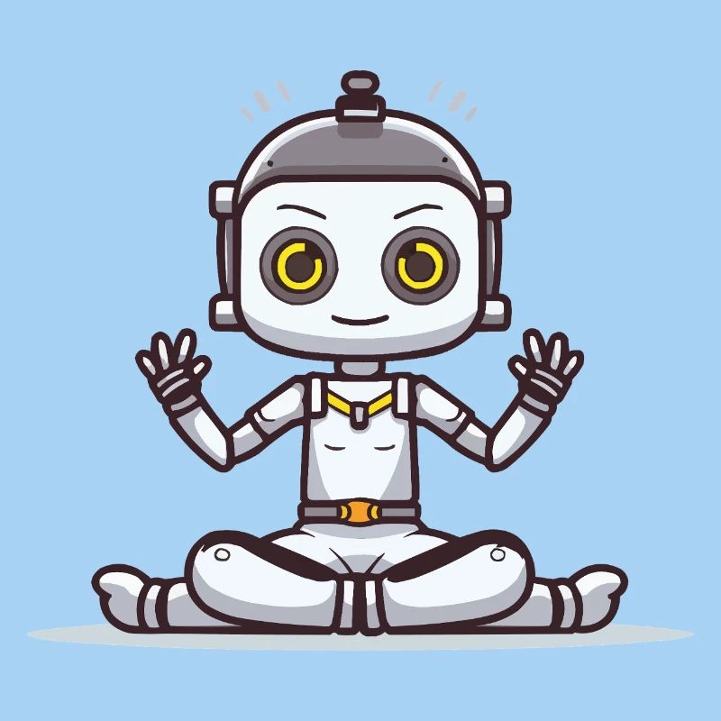 Kleiner Roboter im Lotussitz