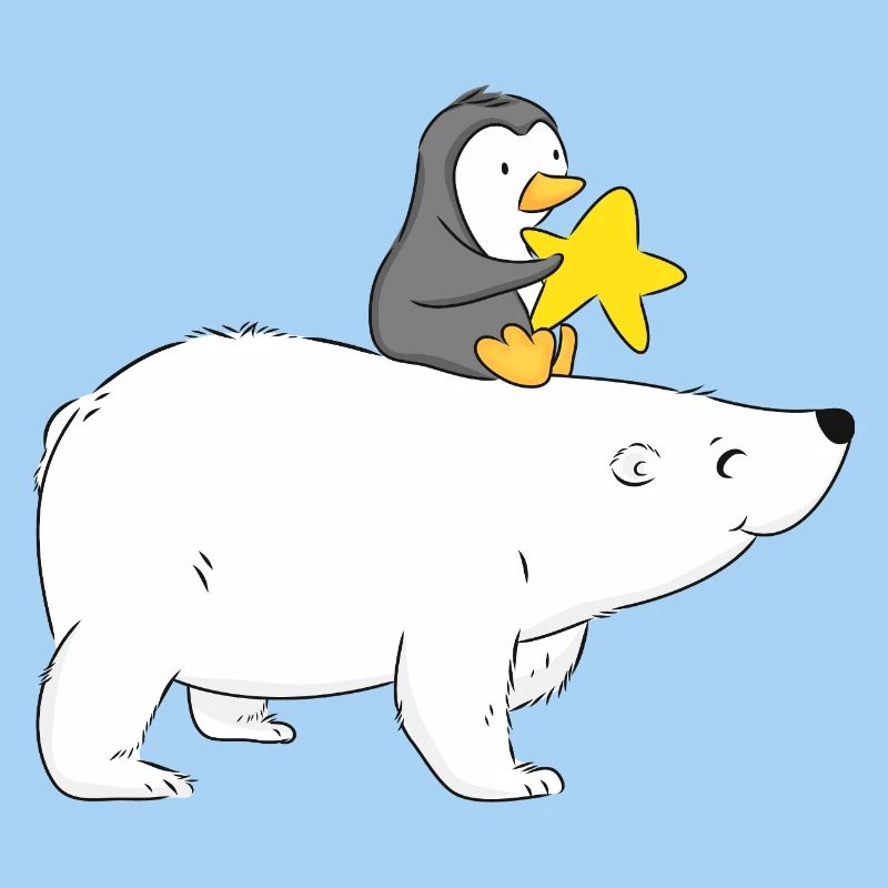 Eisbär mit Freund Pinguin 
