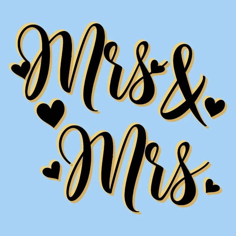 Mme et Mme en écriture dorée