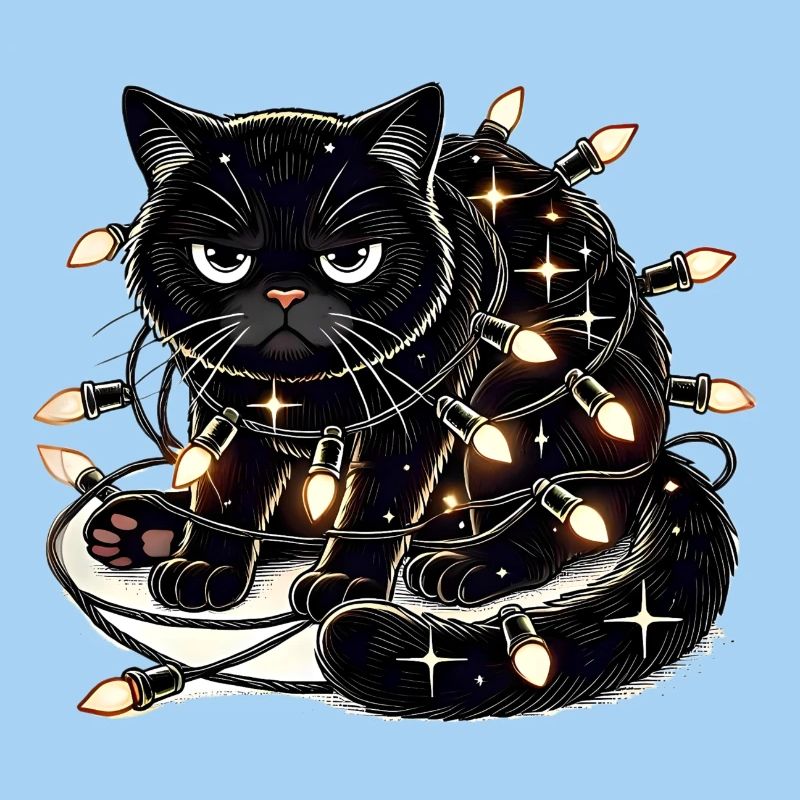 Grumpy Christmas Cat. Miau aber bitte ohne Lametta