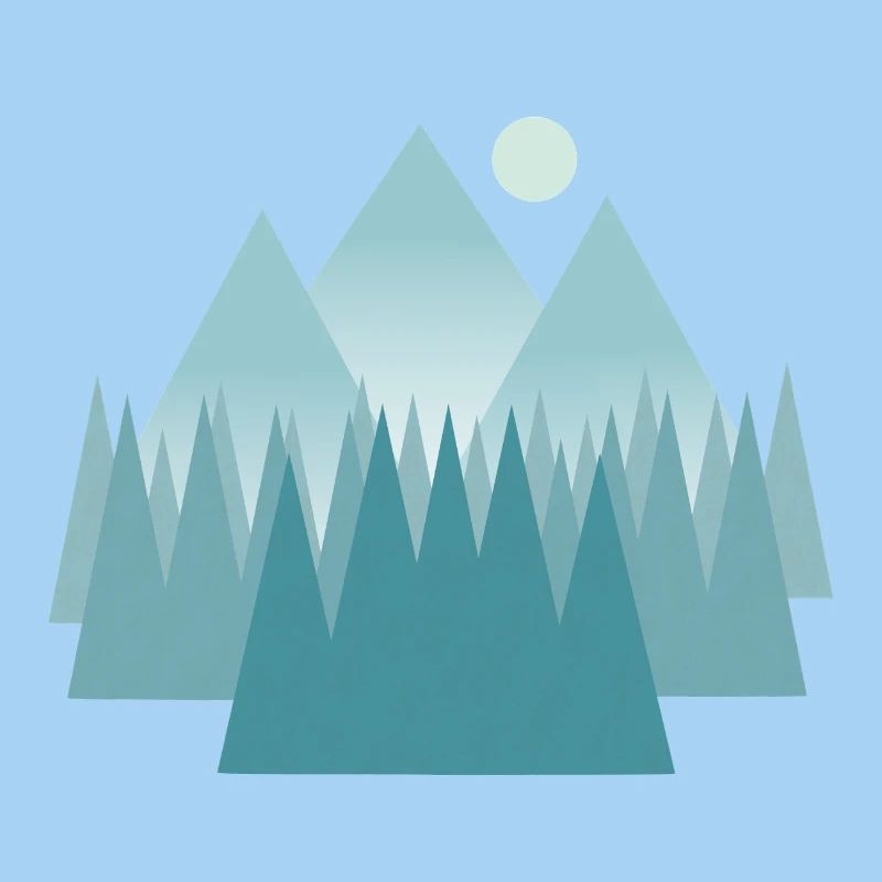 Paysage de montagne astral dans les tons bleus