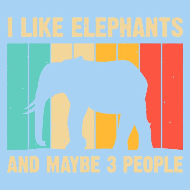 Elephant Silhouette on Rainbow Stripes