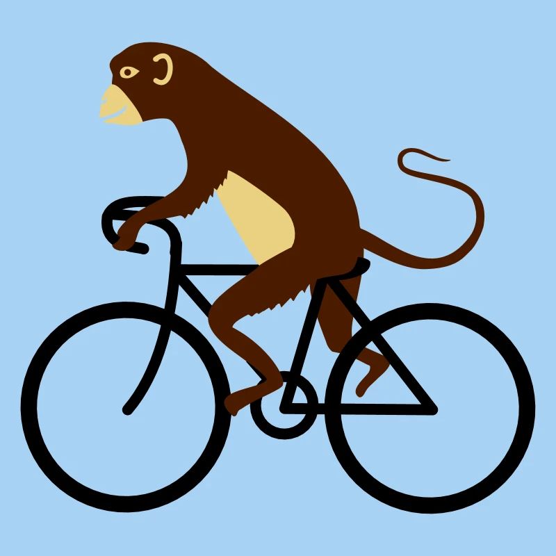 Affe fährt Fahrrad