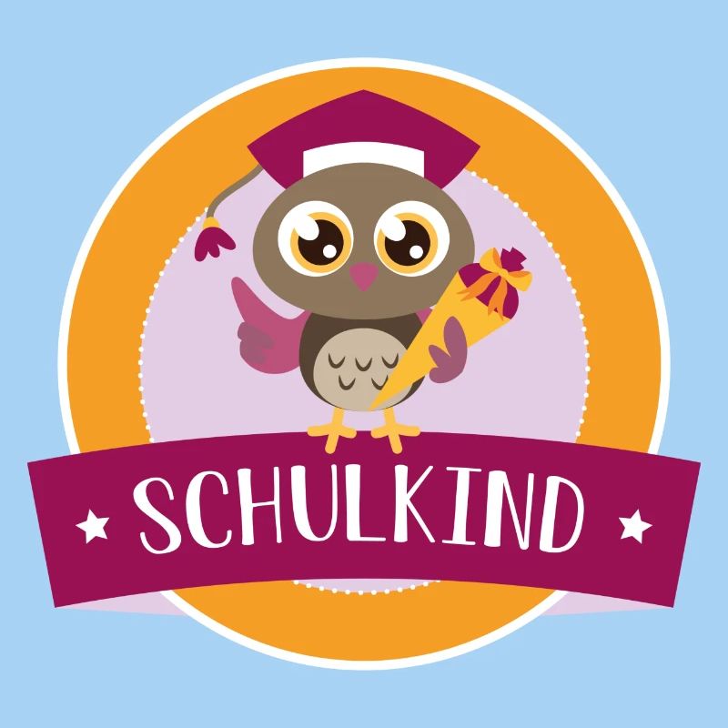 Schulkind Eule mit Zuckertüte