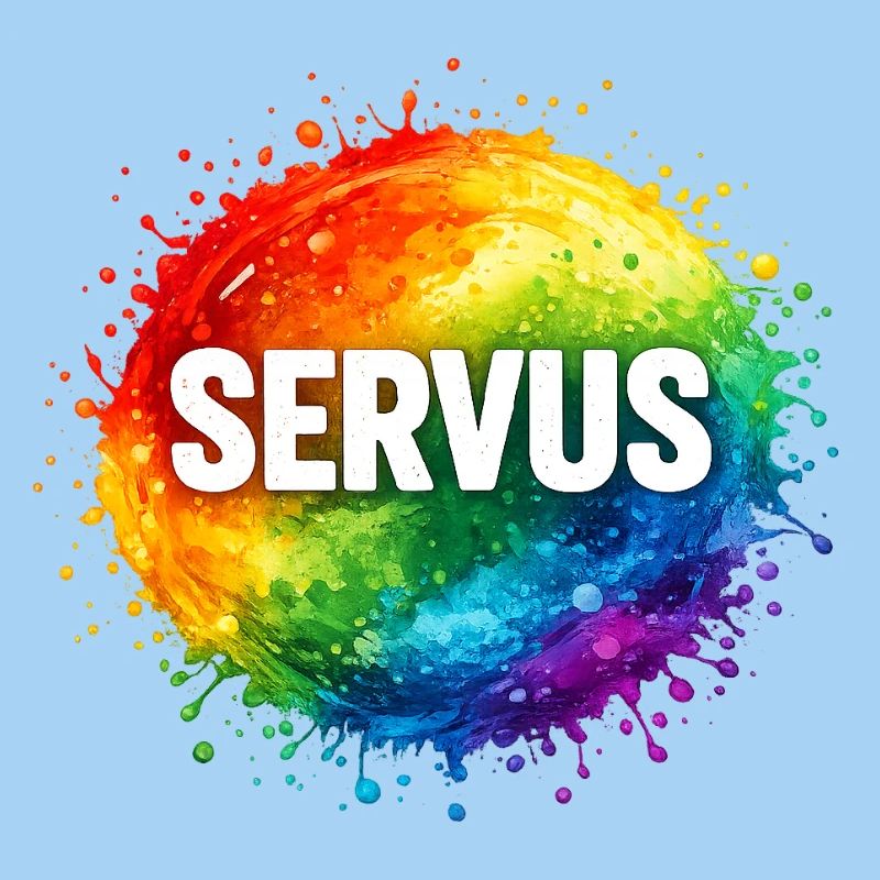 Bunte Farbexplosion SERVUS