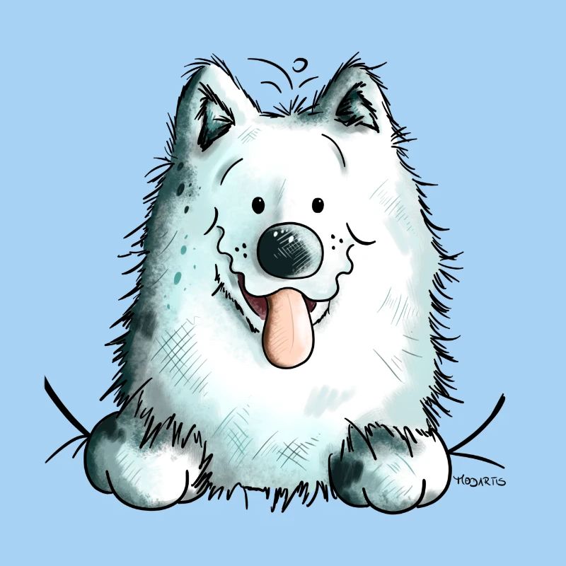 Neugieriger Samojede